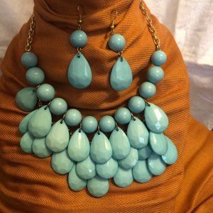 BABY BLUE BUBBLE NECKLACE SET